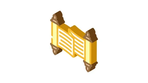 Torah scroll jewish isometric icon animation Stock Footage 327291371