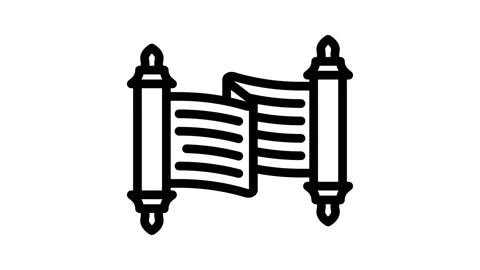 Torah scroll jewish line icon animation Stock Footage 326761956
