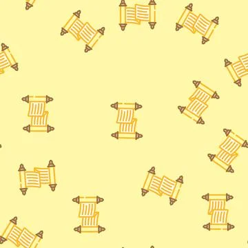 Torah scroll jewish vector seamless pattern Stock Illustration