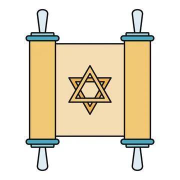 Torah scroll showing star of david symbol of judaism Stock Illustration