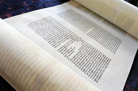 Torah scroll text Stock Photos