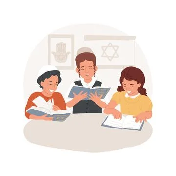 Torah study isolated cartoon vector illustration. Stock Illustration