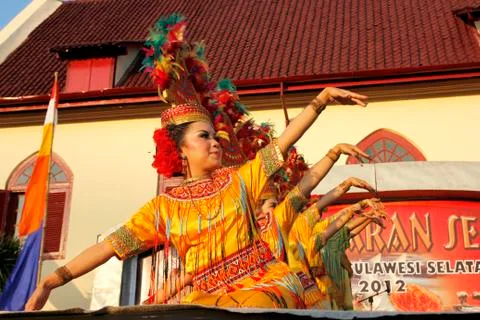Toraja dancer Stockfoto's