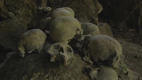 Toraja Skulls Stock Footage 89479259