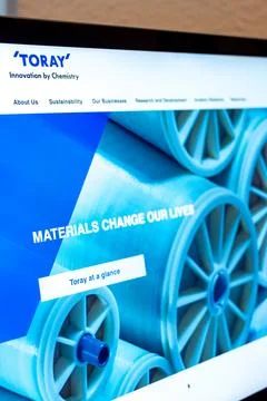Toray website displaying materials and innovation by chemistry 写真素材