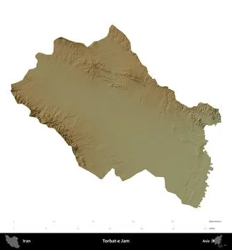 Torbat-e Jam, Iran, isolated on white. Physical Stock Illustration