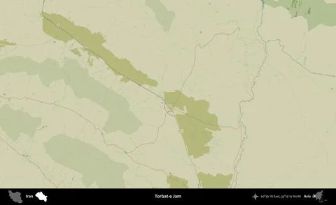 Torbat-e Jam, Iran. Topographic Humanitarian Stock Illustration