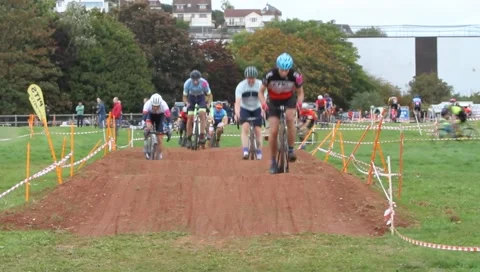 Torbay Velopark, Devon: Round 3 of the Cyclo-Cross National Trophy Stock Footage 219328686