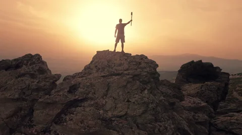 Torch Bearer During The Sunset Video stock 62833740