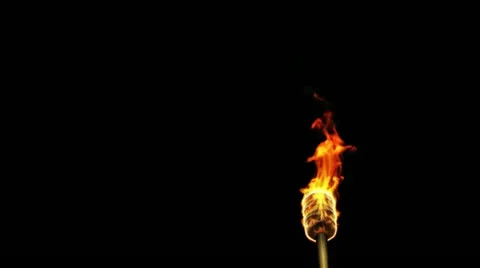 Torch burns on black (matte) Video stock 11400162