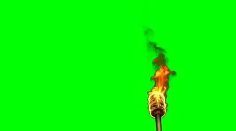 Torch  burns on green 스톡 동영상 11400187
