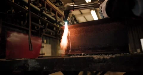 Torch Cutting Iron Stock Footage 275371953