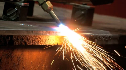Torch Cutting Steel Video stock 1807675