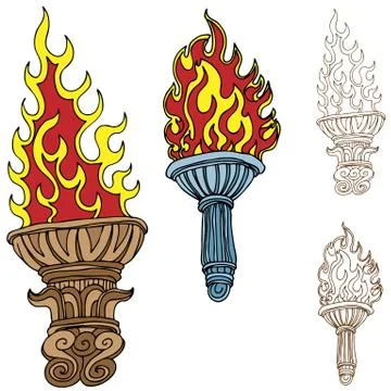 Torch drawings Stock Illustration