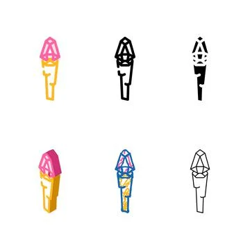 Torch edition with magic stone color icon vector Stock Illustration