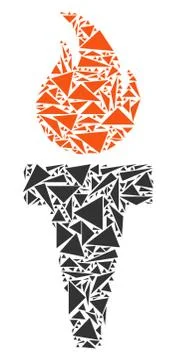Torch Fire Collage of Triangles 스톡 일러스트