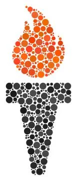 Torch Fire Composition of Dots Stock Illustration