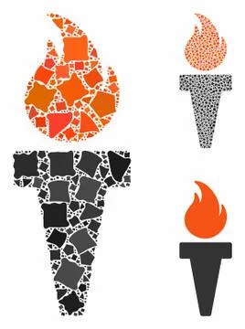 Torch fire Composition Icon of Tremulant Items イラスト素材