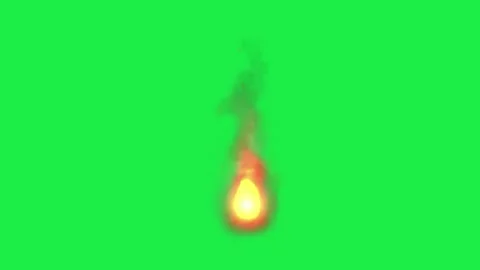 Torch Fire Flame Burning Animation Effect Green Screen Video stock 303115277