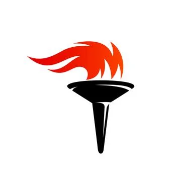 Torch fire flame for victory and champion trophy Stock Illustration
