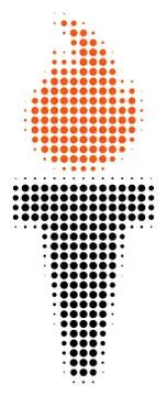 Torch Fire Halftone Icon イラスト素材