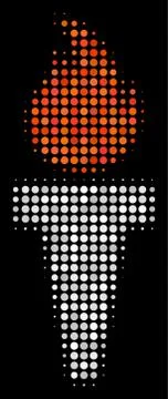 Torch Fire Halftone Icon イラスト素材