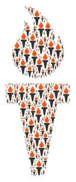 Torch Fire Icon Collage イラスト素材