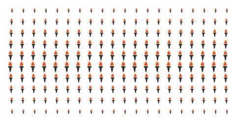 Torch Fire Shape Halftone Effect Stock Illustration