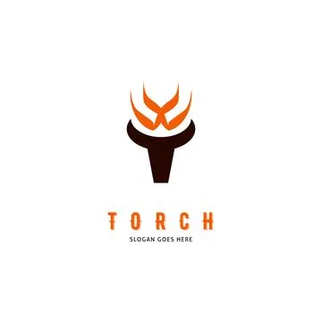 Torch fire vector logo design Stock Illustration