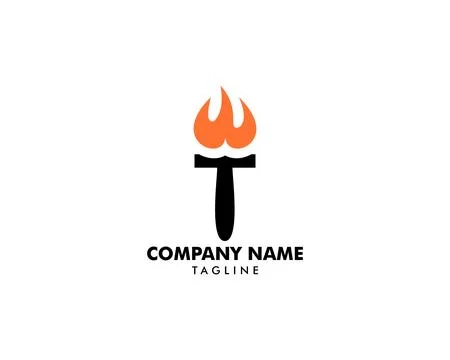 Torch fire vector logo design Stock Illustration