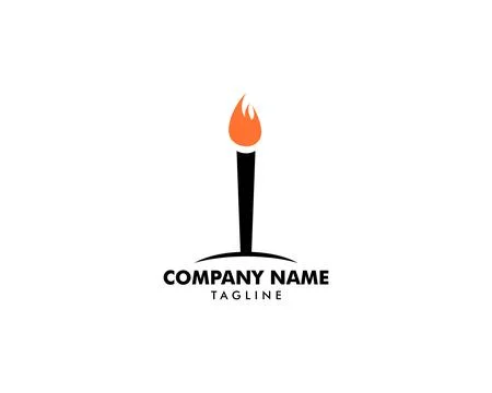Torch fire vector logo design Stock Illustration