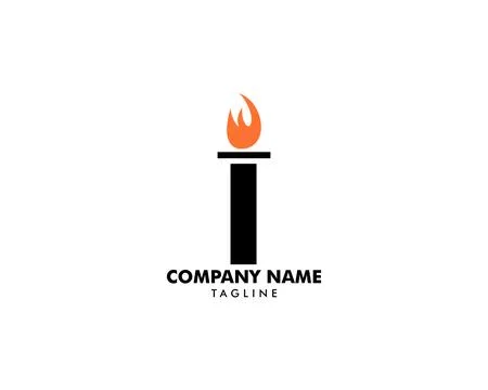 Torch fire vector logo design Stock Illustration