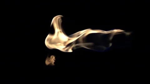 Torch flame.  Blue to yellow flames billow swirl and flickers away. Stockbeeldmateriaal 96440537