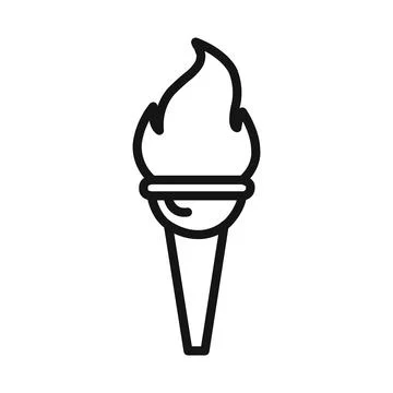 Torch flame icon linear graphics set vector イラスト素材