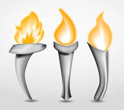 Torch with flame Stock Illustration
