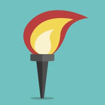 Torch with flame Stock Illustration