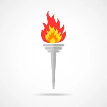 Torch with a flame. Vector illustration Illustrazione stock