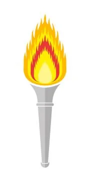 Torch with a flame. Vector illustration Stock Illustration