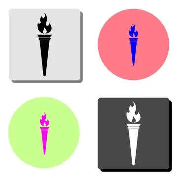 Torch. flat vector icon Stock Illustration