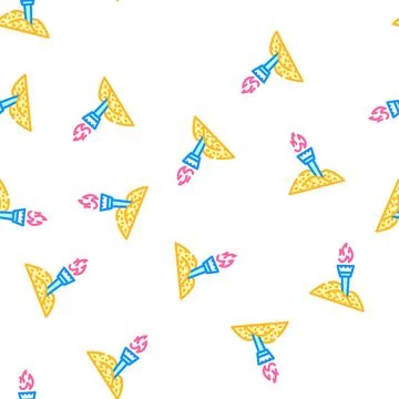Torch in gold pile vector seamless pattern Stock Illustration