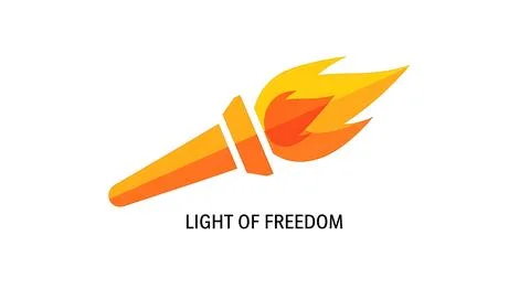 Torch graphic design with warm fire elements for concept of bright light of.. Stock Illustration