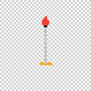 A torch with a gray bamboo pole and a yellow base. Stock Illustration