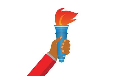 Torch in hand flame  Stock Illustration