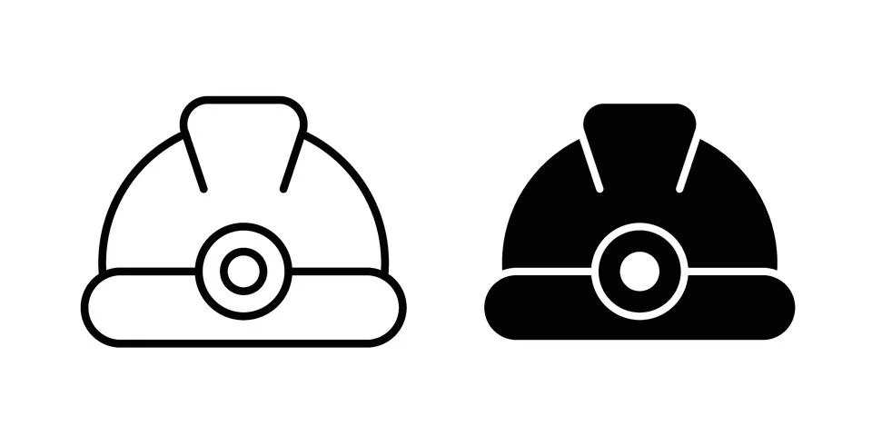 Torch helmet icon black vector isolated on white Stock Illustration