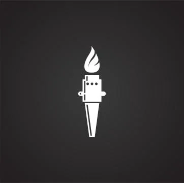 Torch icon on background for graphic and web design. Simple illustration 스톡 일러스트