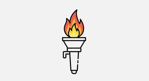 Torch icon with flame Stock Illustration