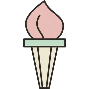 Torch icon flame vector fire of liberty logo Stock Illustration