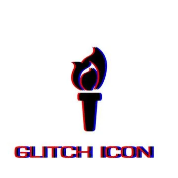 Torch icon flat. Stock Illustration