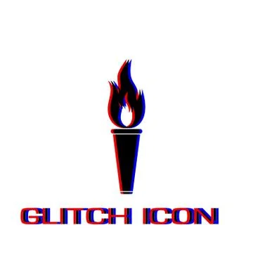 Torch icon flat Stock Illustration