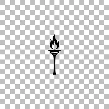 Torch icon flat Stock Illustration